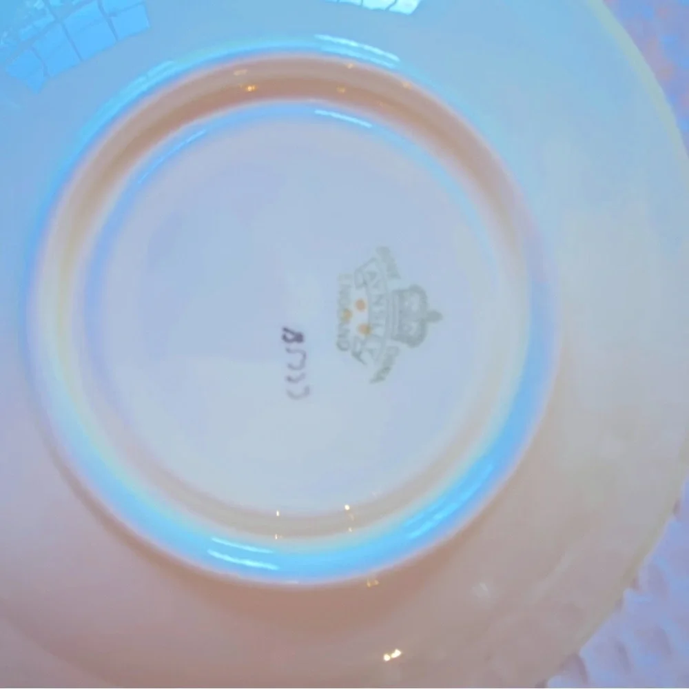 Vintage Ansley China B5333 Teal Porcelain Tea Cup Saucer Gold Edging